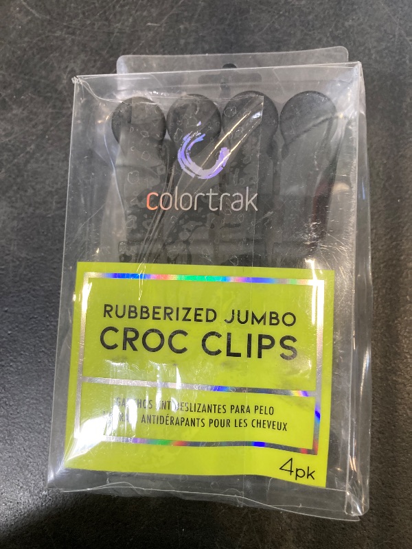Photo 1 of Colortrak Rubberized Jumbo Croc Clips - 4 Pack, Rubberized Finish Croc Clips to Prevent Slippage, Stain Resistant, Ergonomic Grip, Double-Hinged Design, 5.3" Long
