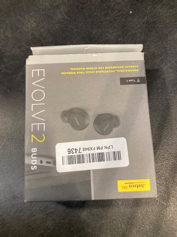 Photo 1 of Jabra Evolve2 True Wireless Earbuds - in-Ear Bluetooth Earbuds with Active Noise Cancellation MultiSensor Voice Technology - Certified to Work with Your Virtual Meeting Apps - Black