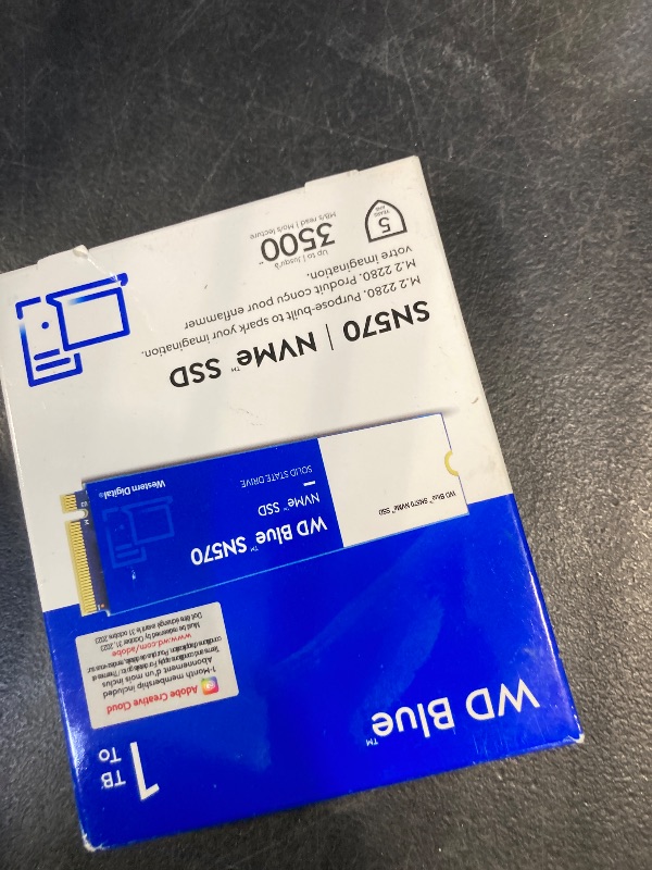 Photo 1 of Western Digital 1TB WD Blue SN570 NVMe Internal Solid State Drive SSD - Gen3 x4 PCIe 8Gb/s, M.2 2280, Up to 3,500 MB/s - WDS100T3B0C
