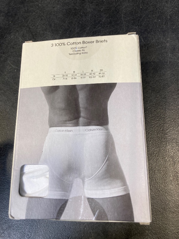 Photo 1 of Calvin Klein Men's Cotton Classics 3-pack Boxer Brief, 3 White, Medium