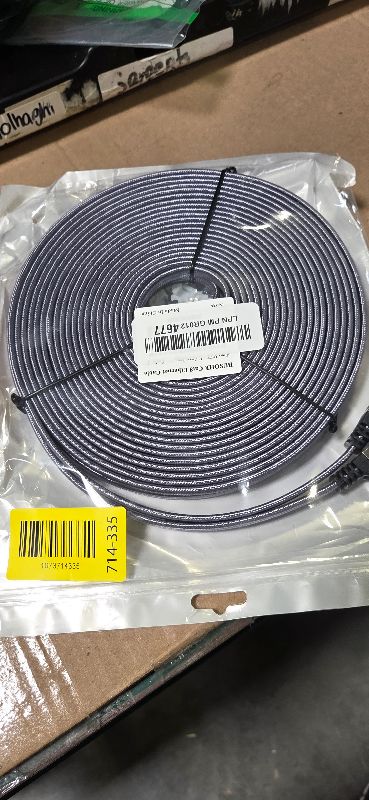 Photo 1 of BUSOHE Cat 8 Ethernet Cable 50 ft, Nylon Braided High Speed Heavy Duty Network LAN Patch Cord, 40Gbps 2000Mhz SFTP Shielded RJ45 Flat Internet Cable for TV/PC/Router, in Wall, Indoor, Outdoor