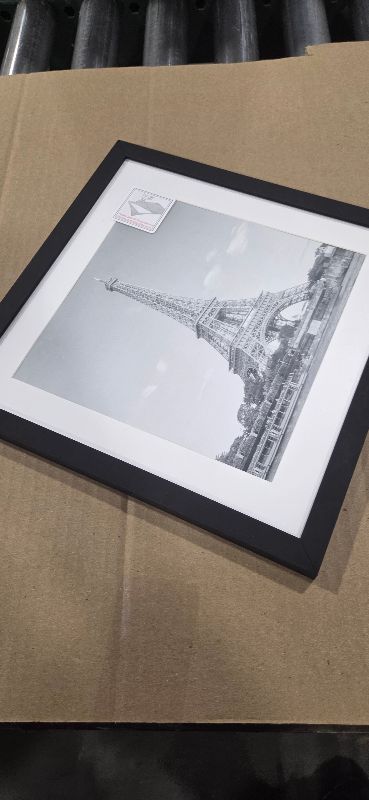Photo 1 of upsimples 10x10 Picture Frame, Display Pictures 8x8 with Mat or 10 x 10 Without, Wall Hanging Square Frames, Black, 1 Pack