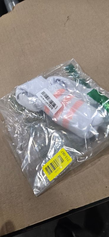Photo 1 of Sucrain 5 Pieces Striped Sweatbands and Socks Set, Sports Sweatbands Wrist Sweat Bands Orange &White High Tube Socks 80s Accessories Costumes for Men Women (Orange)