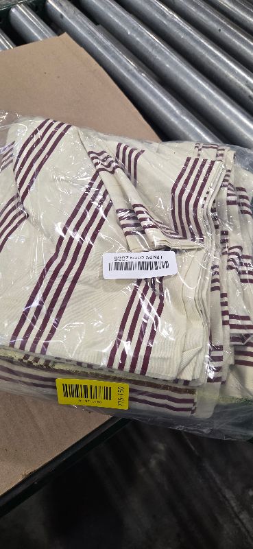 View 2 of mixinni Retro Striped Duvet Cover Set Queen - 100% Natural Cotton 3-Piece Vintage Red Stripes Pattern Printed Bedding Set, Soft Breathable Comforter Cover with Zipper Closure & Corner Ties, Queen Size
