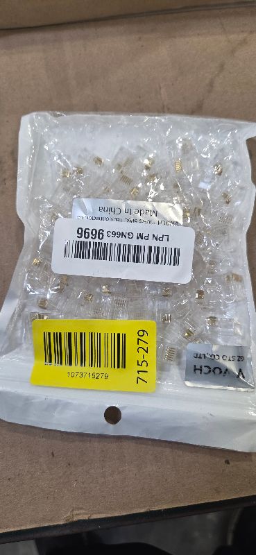 Photo 1 of VIVOCH 100 Pcs RJ11 RJ12 6P6C Telephone Connectors, RJ11 RJ12 6P6C Telephone Modular Plugs