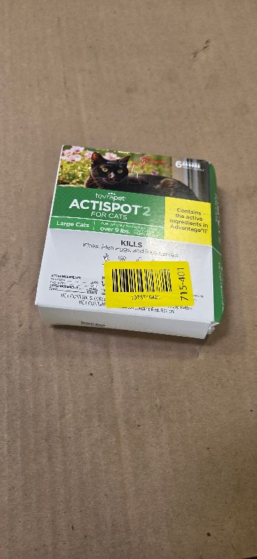 Photo 1 of TevraPet Actispot II Flea Treatment for Large Cats 9+ lbs | 6 Doses | Powerful Prevention and Control