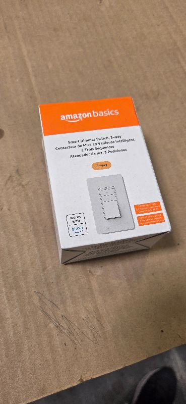 Photo 1 of Amazon Basics Smart Dimmer Switch, 3-Way, Works with Alexa Only, Voice Control, Wi-Fi Light Switch, Schedule, 2.4 GHz Wi-Fi, No Hub Required, White