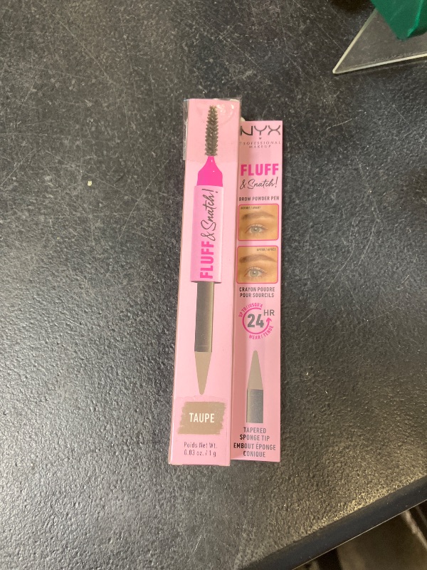 Photo 1 of NYX PROFESSIONAL MAKEUP Fluff & Snatch Brow Powder Pen, Cream To Powder Eyebrow Pen For Soft, Defined Brows, Smudge and Transfer-Resistant Formula - Taupe