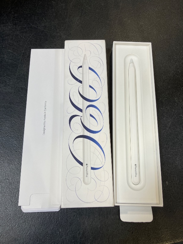 Photo 1 of Apple Pencil Pro: Latest Model - Device Compatibility Check Required - Pixel-Perfect Precision, Tilt and Pressure Sensitivity, Perfect for Note-Taking, Drawing, and Art. Charges and Pairs Magnetically