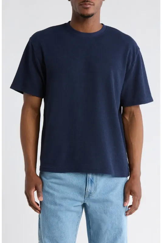 Photo 1 of large lucky brand ss texture crewneck boxy american navy