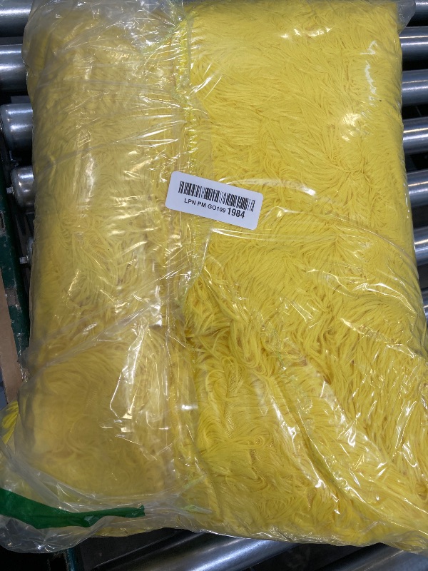 Photo 1 of HAIHUA Fuzzy Yellow Comforter Cover Queen Set, Soft Furry Faux Fur Yellow Bedding Queen Set 3 Pieces (1 Plush Duvet Cover + 2 Fluffy Pillow Cases) Shaggy Bed Set, Zipper Closure
