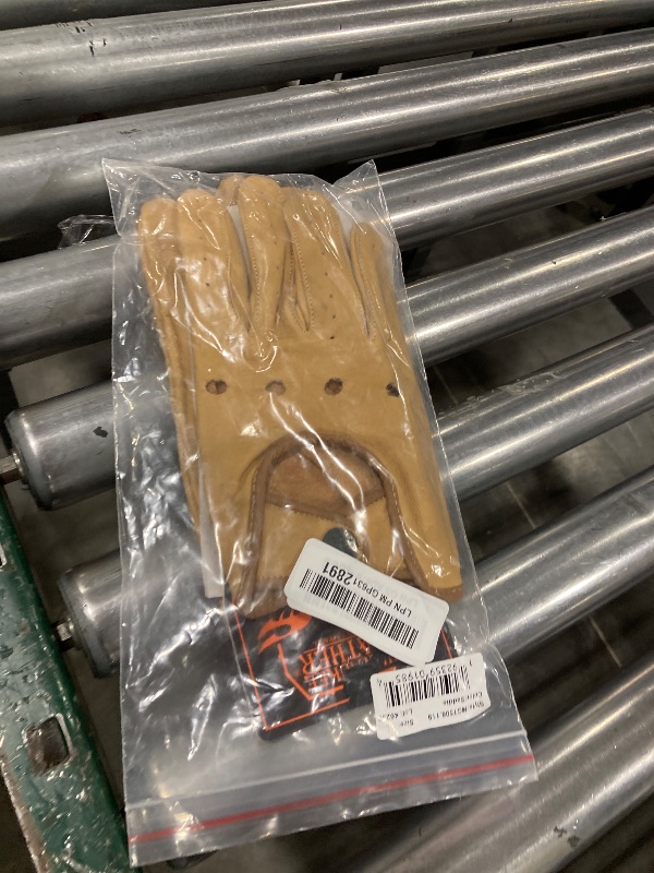 Photo 1 of Milwaukee Leather Men's Saddle Tan or Grey Leather Driving Gloves with Wrist Snap (Saddle, X-Large)