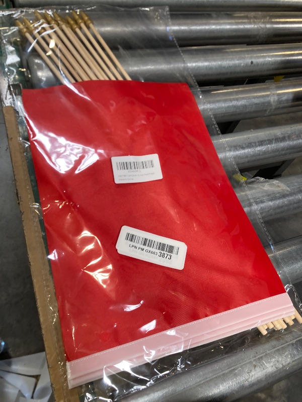 Photo 1 of WEITBF 12Pcs 8×12 Inch Solid Red Flags Small Blank Sublimation DIY Flags on Stick Mini Triangle Handheld Solid Color Graffiti Flag