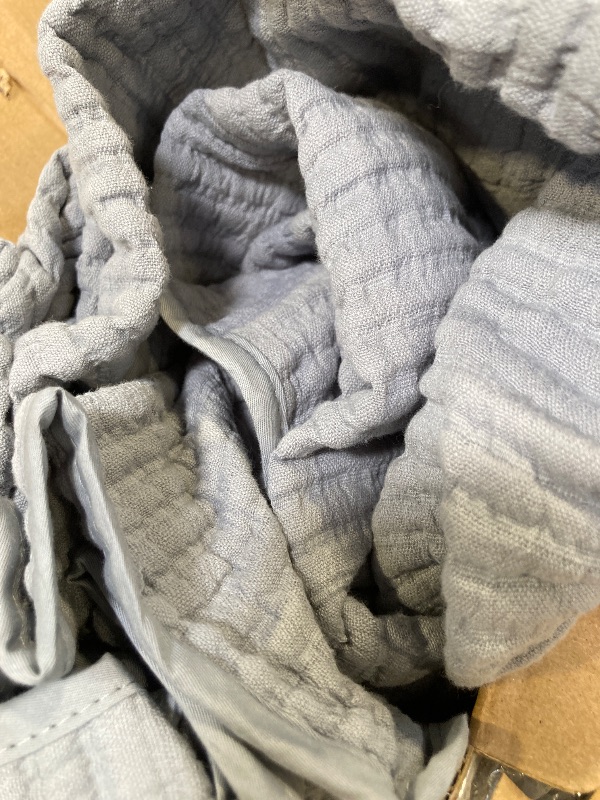 Photo 1 of EVERGRACEHOME Cotton Coverlet Set King Size 3 Pieces, Lightweight Soft Ribbed Matelassé Bedspread Quilt Set, Cozy Oversized Quilted Bedding Set with 2 Pillow Shams for All Seasons, Blue Linen