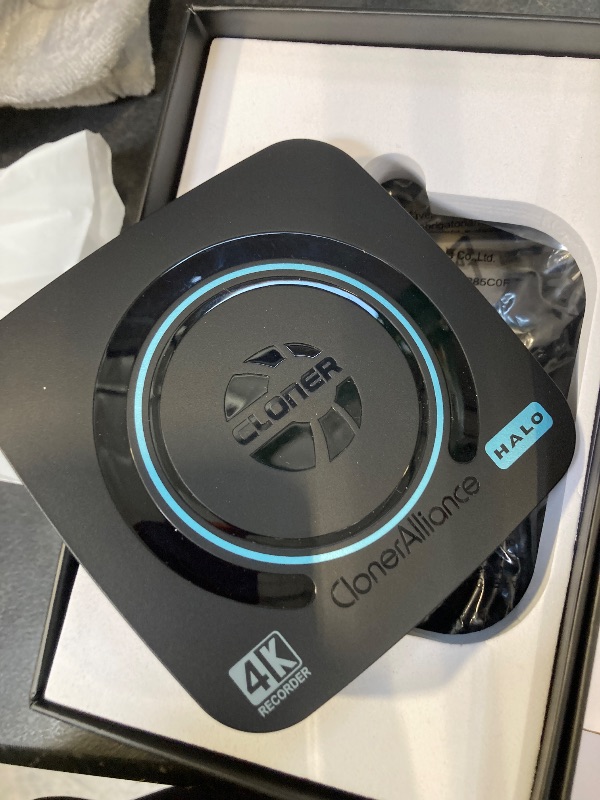 Photo 1 of ClonerAlliance UHD Halo, 4K@60fps Standalone Video Recorder with H.265/H.264 Codec, HDMI & Mobile Dual Capture, 4K@60fps Passthrough, Audio Extract/Mix.