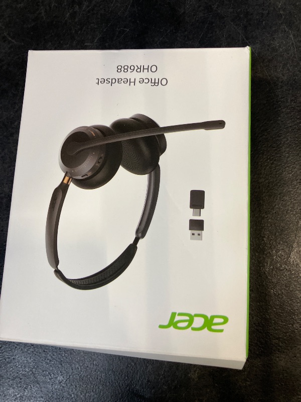 Photo 1 of Wireless Headset with Mic for Work, AI ENC Noise Cancelling for Clear Call & Meeting, Bluetooth 5.3 & USB Dongle for Laptop, PC, iPhone & Android, Office & Call Center Headset for Remote Hybrid Worker