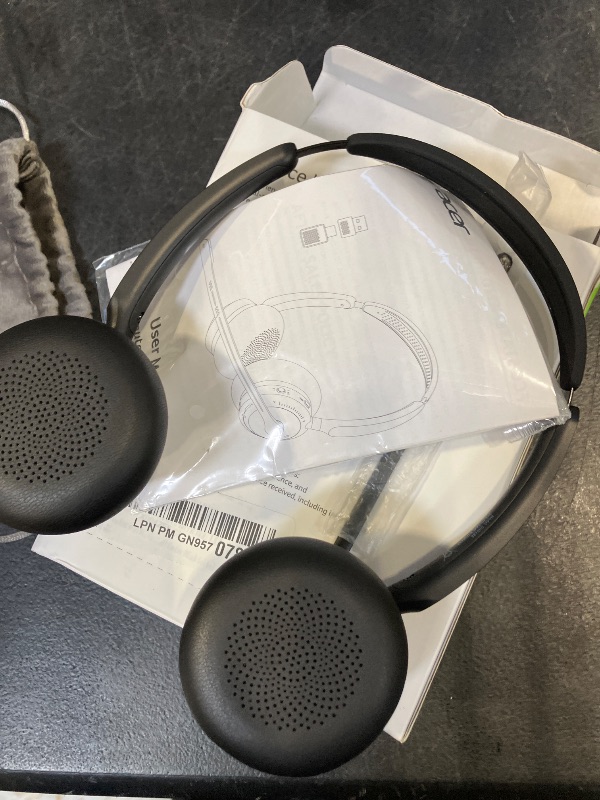 Photo 1 of Wireless Headset with Mic for Work, AI ENC Noise Cancelling for Clear Call & Meeting, Bluetooth 5.3 & USB Dongle for Laptop, PC, iPhone & Android, Office & Call Center Headset for Remote Hybrid Worker