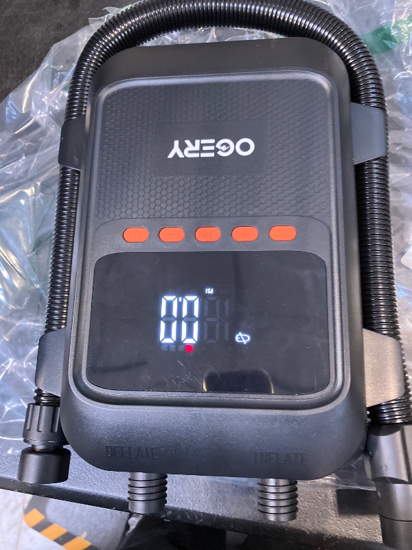Photo 1 of OGERY Paddle Board Electric Pump with Safe & 30% Faster Dual Stage Inflation & Deflation, Up to 20PSI, Smart Auto-Off and Powerful Rechargeable Compact Air Pump for Sup Inflatable Beds Tent Boats