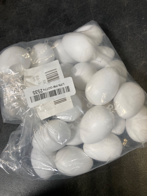 Photo 1 of SBOQIXFM 24 Pcs DIY Easter Eggs Craft Kit with 4 Paint Pens, White Plastic Hanging Easter Eggs with Rope for Easter Decoration, Party Favors, DIY Crafts