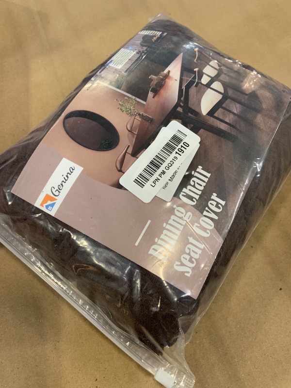 Photo 1 of Genina Waterproof Seat Covers for Dining Room Chairs Covers Dining Chair seat Covers Kitchen Chair Covers slipcovers (Chocolate, 4 Pcs)