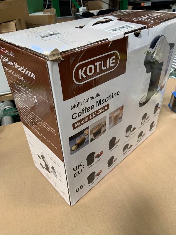 Photo 1 of KOTLIE Single Cup Coffee Maker, Multi Capsule Machine Compatible With Various Capsule Types, 4 Temperature Settings, 7 Water Volume Levels,19 Bar(Glossy White)