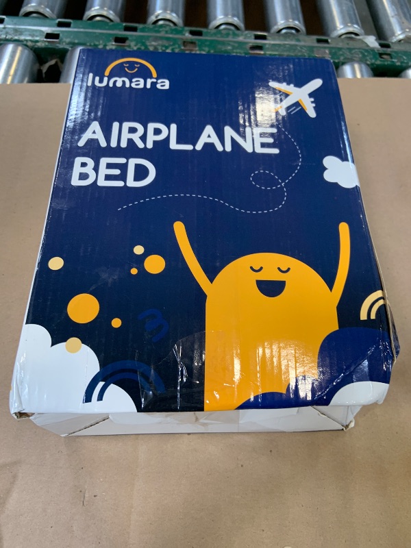 View 2 of LUMARA Toddler Airplane Bed - Inflatable Airplane Bed for Toddlers, Plane Baby Mattress for Kids - Blow Up Air Mattress for Child Flight Sleep with Safety Belt, Innovative Valves, No Pump Needed