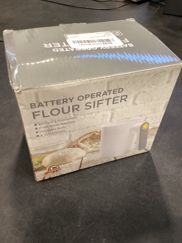 Photo 1 of Electric Flour Sieve Battery Operated Flour Sieve Handheld Cooking Baking Tool Stainless Steel Mesh