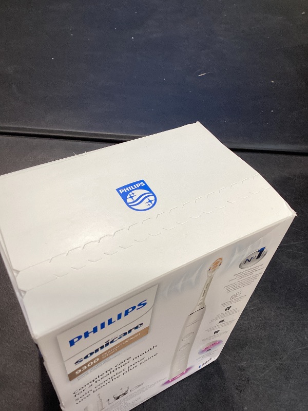 Photo 1 of Philips Sonicare DiamondClean Smart 9300 Electric Toothbrush - Sonic Toothbrush with App, Pressure Sensor, 12 Brushing Settings, Replacement Reminder, Travel Case, White, Model HX9903/05