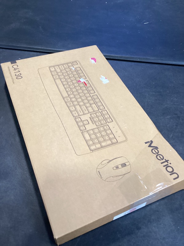 Photo 1 of MEETION Wireless Keyboard and Mouse, Full-Sized Cordless Keyboard with Wrist Rest, 3 DPI Adjustable Mouse, Keyboard and Mouse Set with 2.4GHz USB Receiver, for PC/Computer/Laptop/Windows/Mac, Pink