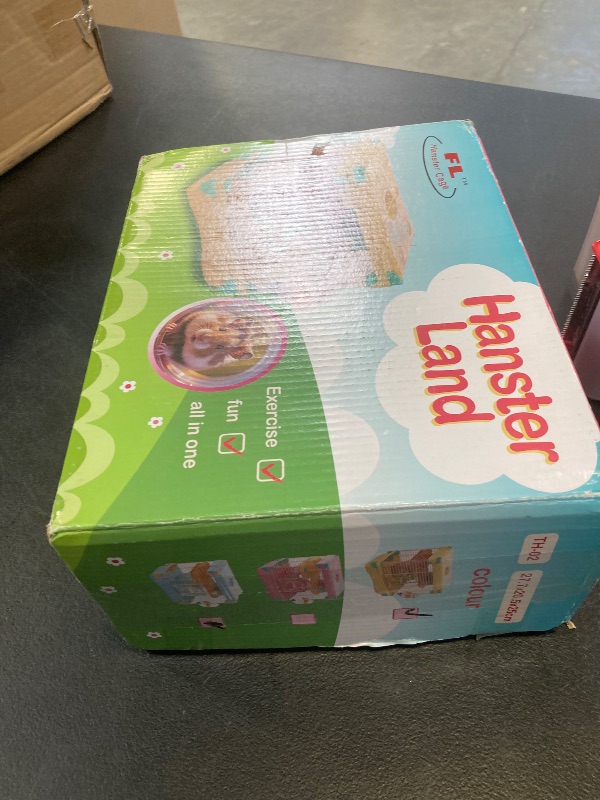 Photo 1 of Hamiledyi Portable Hamster Cage 2 Layers Dwarf Hamster Habitat 10.90”L*8.07”W*9.84”H Small Animal Travel Cage with Exercise Wheel Hamster Enclosure Mouse Cage for Hamsters Mice Gerbils Tiny Pets