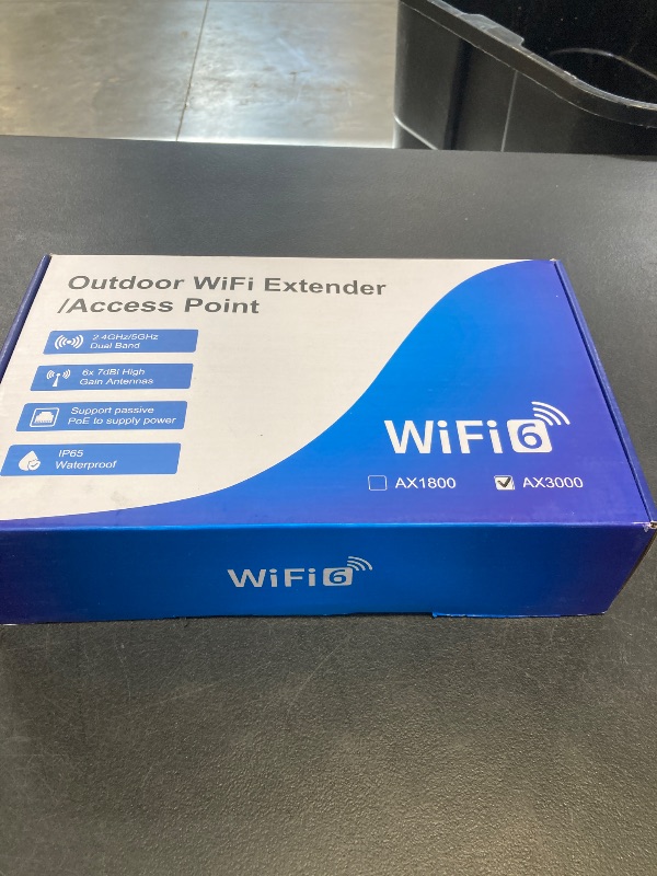 Photo 1 of AX3000 WiFi Extender Signal Booster Outdoor WiFi 6 Extender, Wireless Gigabit Access Point Outdoor, IP67 Weatherproof, with PoE, for Starlink, Camera, Garage, Farm, Yard, RV, Campsite