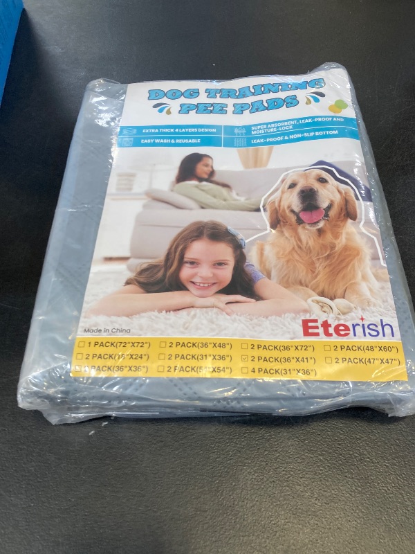 Photo 1 of Eterish Reusable Washable Pee Pads for Dogs Large/Extra Large 36'' x 41'' 2 Pack, Absorbent Pet Puppy Dog Training Pads Non-Slip, Waterproof Whelping Potty Pads for Dogs Leak-Proof