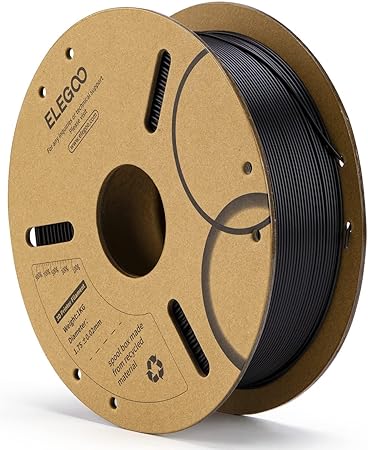 Photo 1 of ELEGOO PLA Filament 1.75mm Black 1KG, 3D Printer Filament Dimensional Accuracy +/- 0.02mm, 1kg Cardboard Spool(2.2lbs) 3D Printing Filament Fits for Most FDM 3D Printers
