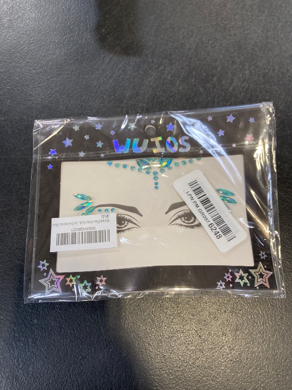 Photo 1 of Mermaid Face Gems Stick Jewels Halloween Body Eye Face Jewels Gems Rave Festival Tattoo Glitter Self Adhesive Crystals Rhinestones Diamonds Tattoos Sticker Party Carnival Festival Decorations (Blue)