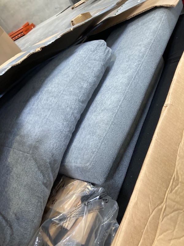 Photo 1 of DWVO 55" Convertible Sofa Bed, 3-in-1 Sleeper Sofa with Pull-Out Couch, Velvet Futon Couch with Adjustable Backrest and USB, Modern Loveseat for Living Room Apartment, Light Grey