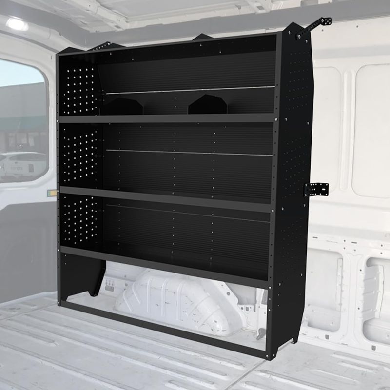 Photo 1 of MELIPRON 52''W x 60''H x 13''D Van Shelving Fit for Ford Transit, Promaster, Sprinter, Chevy Express Mid/High Roof Steel Cargo Van Shelves Storage
