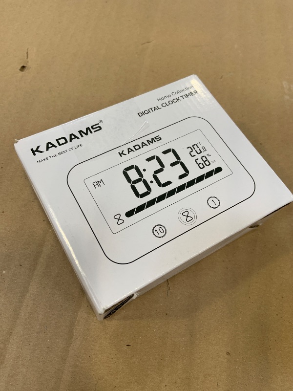 Photo 1 of KADAMS Shower Timer Clock Waterproof Bathroom Timer – Digital Wall Clock with Countup Countdown, Magnetic Kitchen Timer Clock Temperature, Suction Cup Kids Shower Spa Cook Bath (Black, Rectangular)