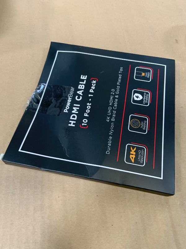 Photo 1 of PowerBear 4K HDMI Cable 10 ft | High Speed Hdmi Cables, Braided Nylon & Gold Connectors, 4K @ 60Hz, Ultra HD, 2K, 1080P, ARC & CL3 Rated | for Laptop, Monitor, PS5, PS4, Xbox One, Fire TV, & More