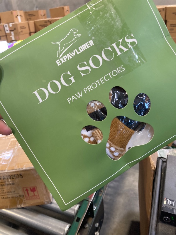 View 2 of EXPAWLORER Anti Slip Dog Socks to Prevent Licking Paws, Dog Shoes for Hot Pavement, Dog Booties for Small Medium Large Senior Dogs, Traction Control Boots & Paw Protectors for Hardwood Floors