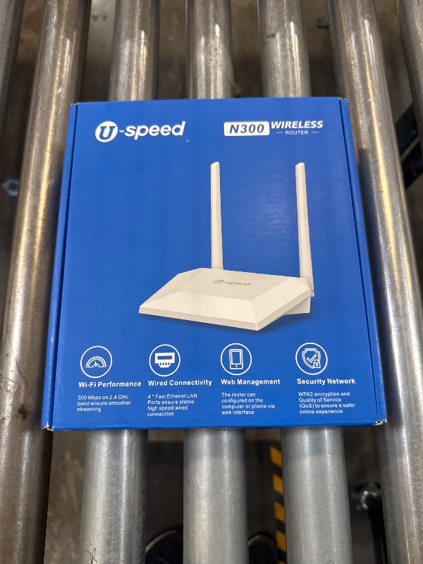 Photo 1 of U-SPEED N300 WiFi Router 2.4G Easy Setup Wireless Internet Network Router, Supports Wireless Repeater, WISP, Up to 300Mbps for Home and Office