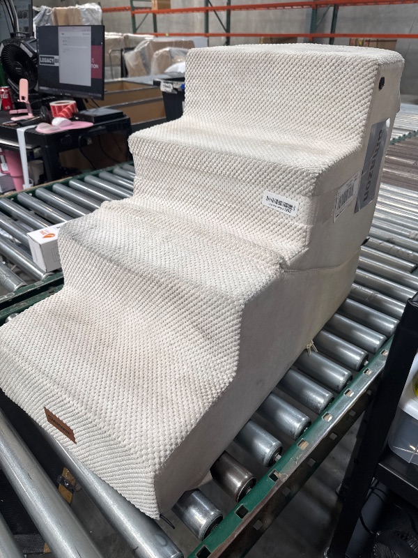 Photo 1 of SIEMOUR 4-Step Dog Stair and Ramp for Small Dogs and Cats, Pet Steps for Bed with Non-Slip Bottom, Beige