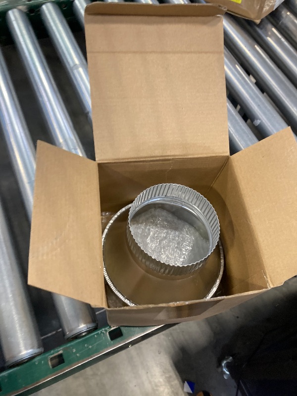Photo 1 of Otoolling 6 Inch to 4 Inch Duct Reducer Increaser Galvanized Steel Air Duct Adapter Round Crimped Pipe Connector Fitting Coupling for HVAC Ventilation Systems