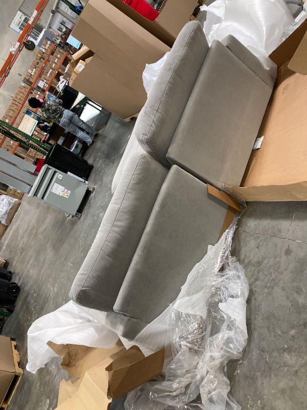 Photo 1 of Sophie Gray Velvet Modular 2pc LAF Chaise Sectional ----FACTORY SEALED BRAND NEW ---PLEASE BRING TRUCK UPON PICKUP ITEMS ARE XL 
