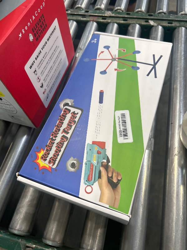 Photo 1 of Rocket Shooting Games Toys with Rotating Target 2 Toy Guns 20 Foam Darts Kids Outdoor Toys for Boys Age 5 6 7 8 9 10+ Year Old Carnival Games Compatible with Nerf Guns