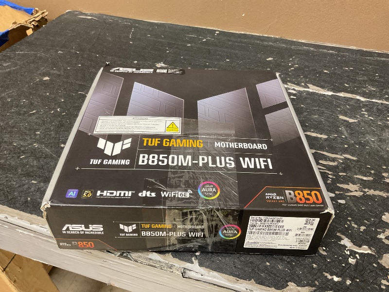 View 5 of ASUS TUF Gaming B850M-PLUS WiFi AMD AM5 B850 mATX Motherboard, 14+2+1 80A DrMOS Stages, DDR5, PCIe 5.0, 3X M.2, Wi-Fi 6E, 2.5Gb LAN, DP, HDMI™, USB 10Gbps & 20Gbps Type-C®, BIOS Flashback™, Aura Sync