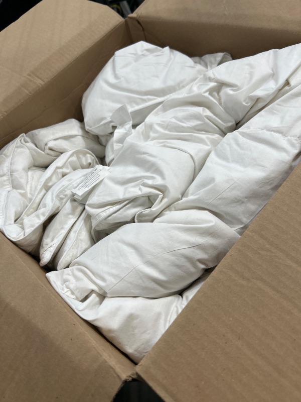 Photo 1 of Cobnom® Feather and Down Fibres Comforter Oversized Queen - 100% Organic Cotton, Quill-Free & Ethical, Luxury All Season Duvet Insert (White, 98x98 Inches)