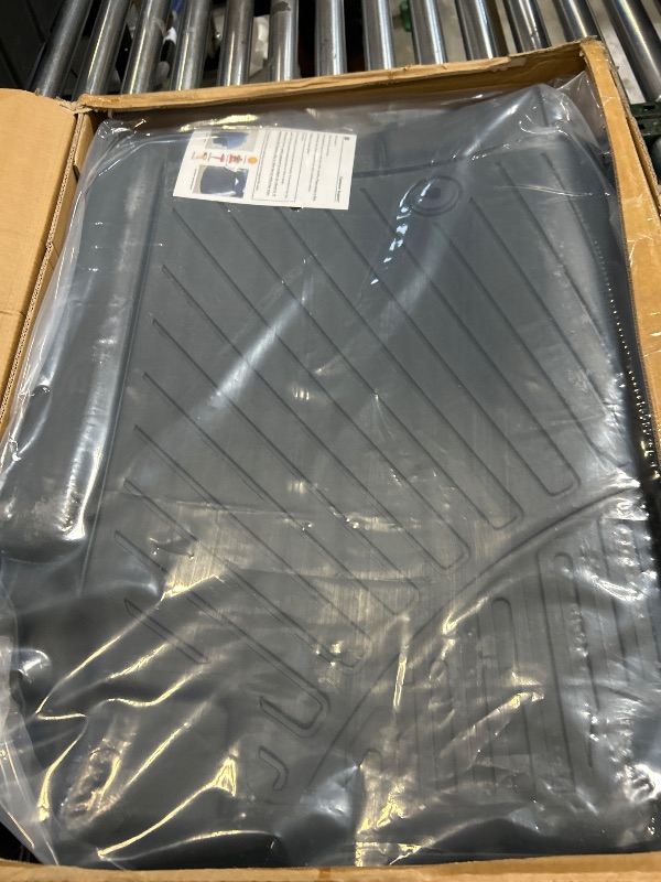 Photo 1 of SANBAN Floor Liners for 2025 Dodge Ram 1500 Crew Cab?Rear with Under-Seat Factory Storage?,TPE All Weather Protection 2 Rows Car Floor Mats.