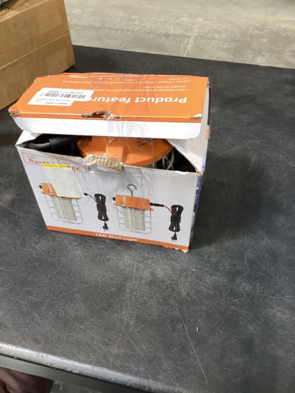 Photo 1 of RIUVAO 80W LED Temporary Work Light 12000lm 5000K Daylight White Portable Hanging Construction Lighting Led High Bay Light for Workshop Mine Job Site Lighting