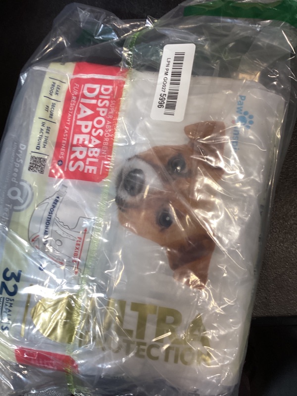 Photo 1 of Paw Inspired 32ct Disposable Dog Diapers | Female Dog Diapers Ultra Protection | Diapers for Dogs in Heat, Excitable Urination, or Incontinence (Small)