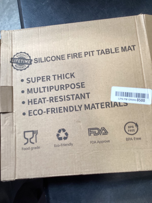 Photo 1 of Silicone Mat for Propane Fire Pit Table, 28 inch Non-Slip Firepit Covers Square, Waterproof Heavy Duty Outdoor Fire Pit Table Cover (Dark Gray)